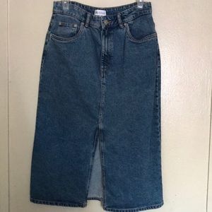 Zara large denim midi skirt